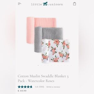 Little Unicorn Cotton Muslin Swaddles